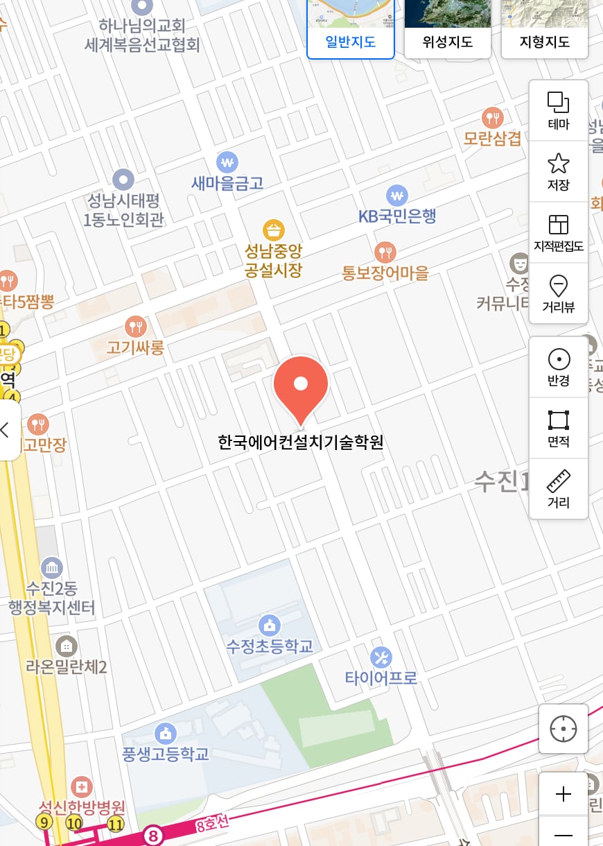 한국에어컨설치기술학원 위치 — 네이버 지도